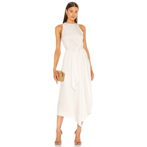 Vince Handkerchief Drape Asymmetric Dress in Bone Size 10 NWT - Picture 7 of 7